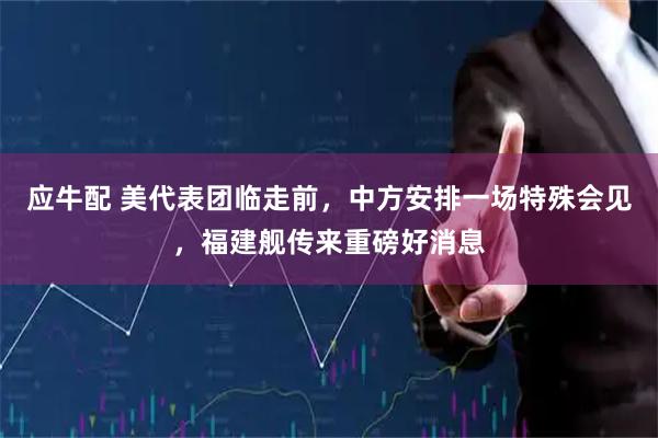 应牛配 美代表团临走前，中方安排一场特殊会见，福建舰传来重磅好消息